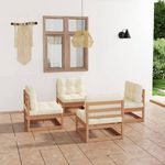 VIDAXL Salon de jardin 4 pcs avec coussins Bois de pin massif