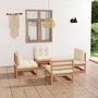 Voir la diapositive 1 : VIDAXL Salon de jardin 4 pcs avec coussins Bois de pin massif
