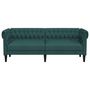 Voir la diapositive 4 : VIDAXL Canape Chesterfield 3 places vert fonce tissu