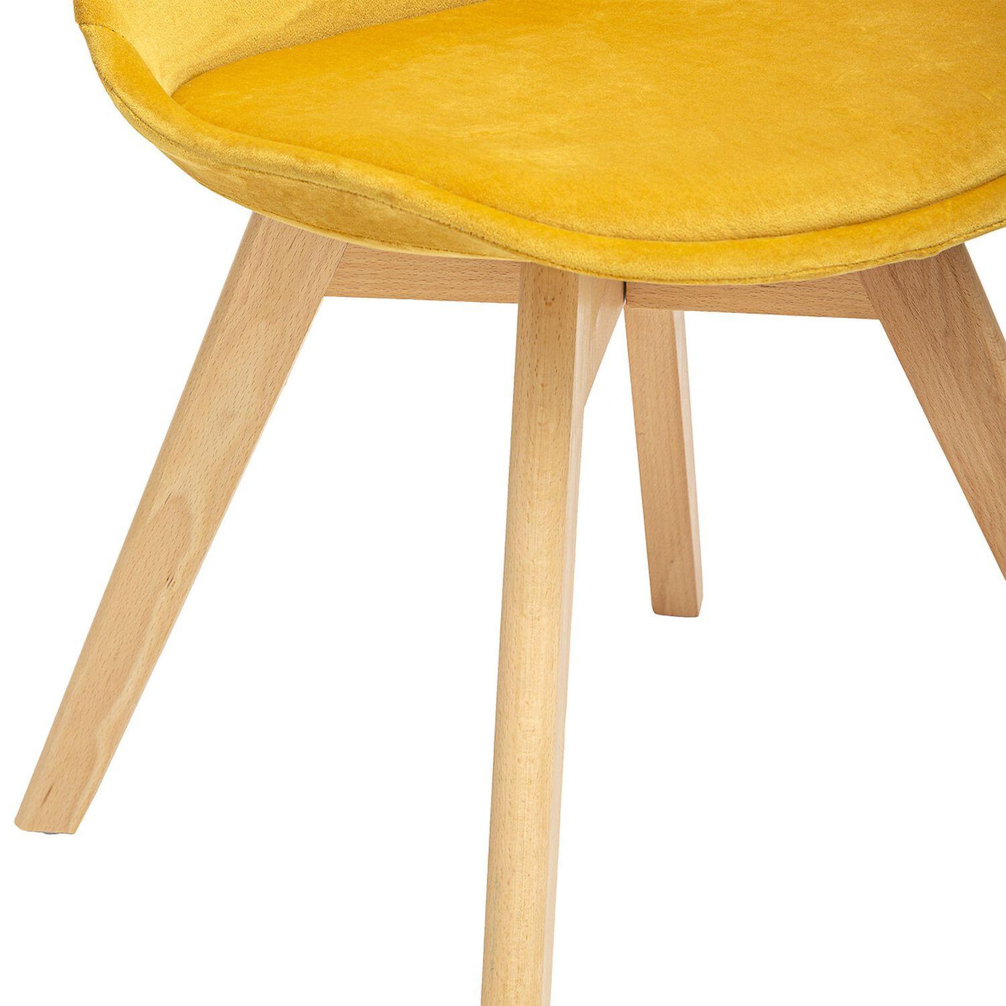 Voir la diapositive 4 : TOILINUX Lot de 4 Chaises effet velours Baya