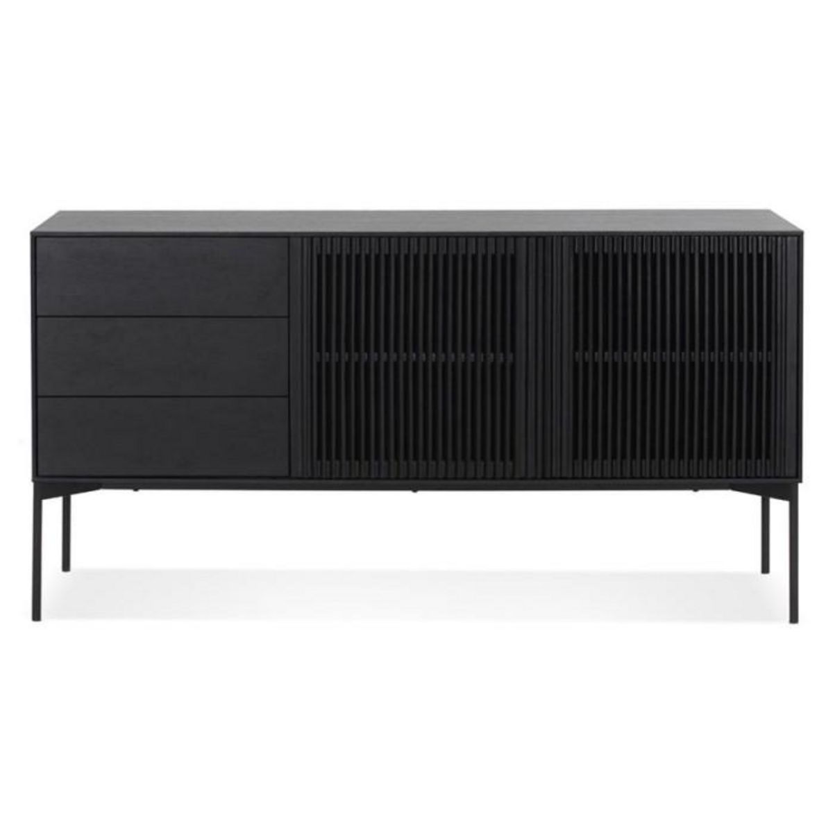 Paris Prix Buffet 3 Tiroirs & 2 Portes Design  Lasco  160cm Noir