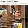 Voir la diapositive 6 : HOMCOM Buffet design industriel - meuble de rangement 3 niches placard - panneaux particules aspect bois veinage porte métal noir
