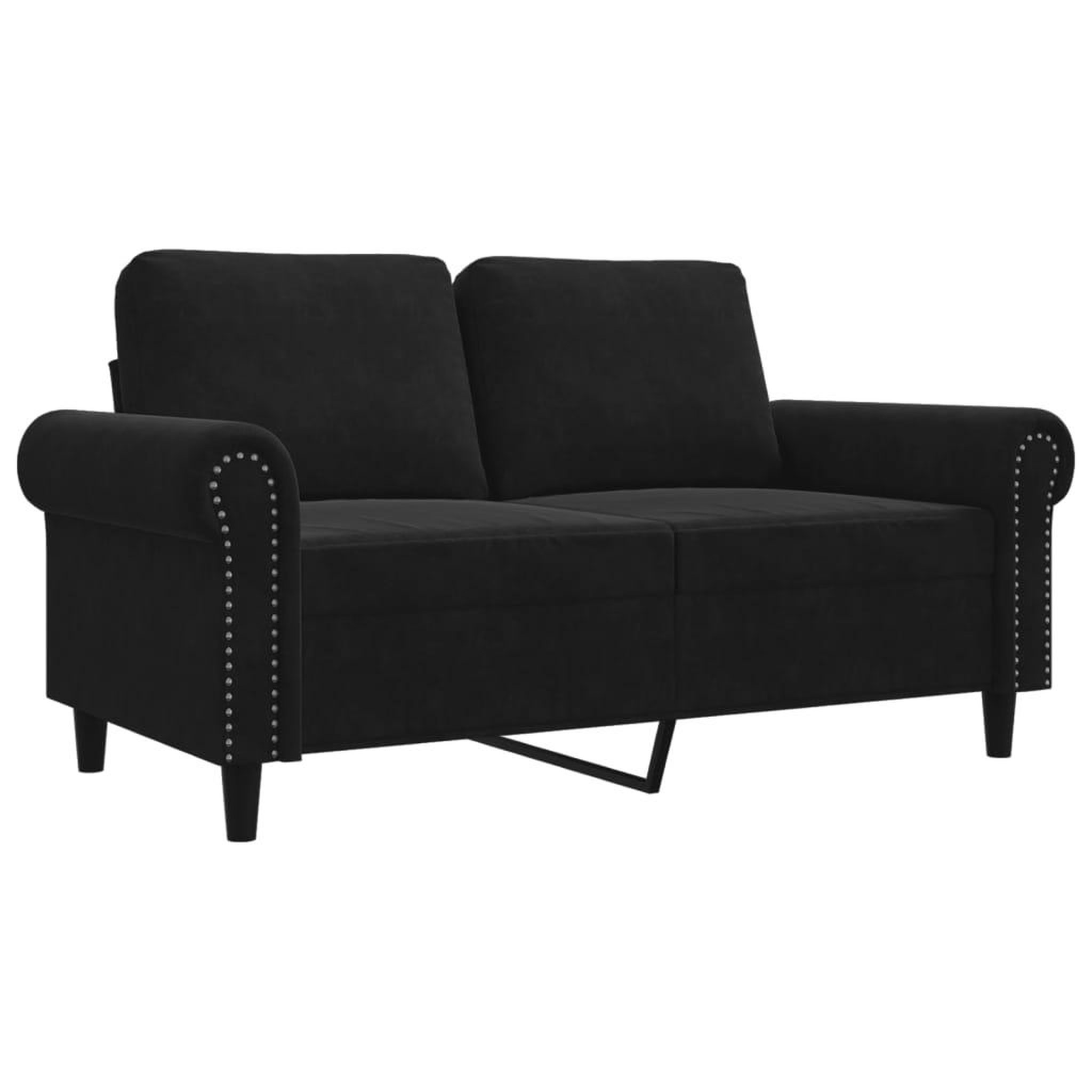 Voir la diapositive 2 : VIDAXL Canape a 2 places Noir 120 cm Velours