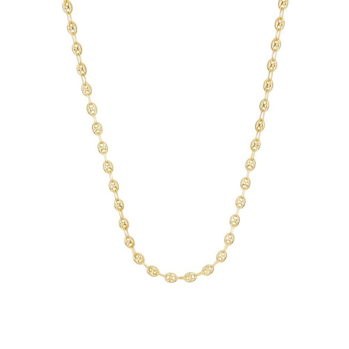 L'ATELIER D'AZUR Collier Or Jaune Grain de Café 50cm - Homme ou Femme