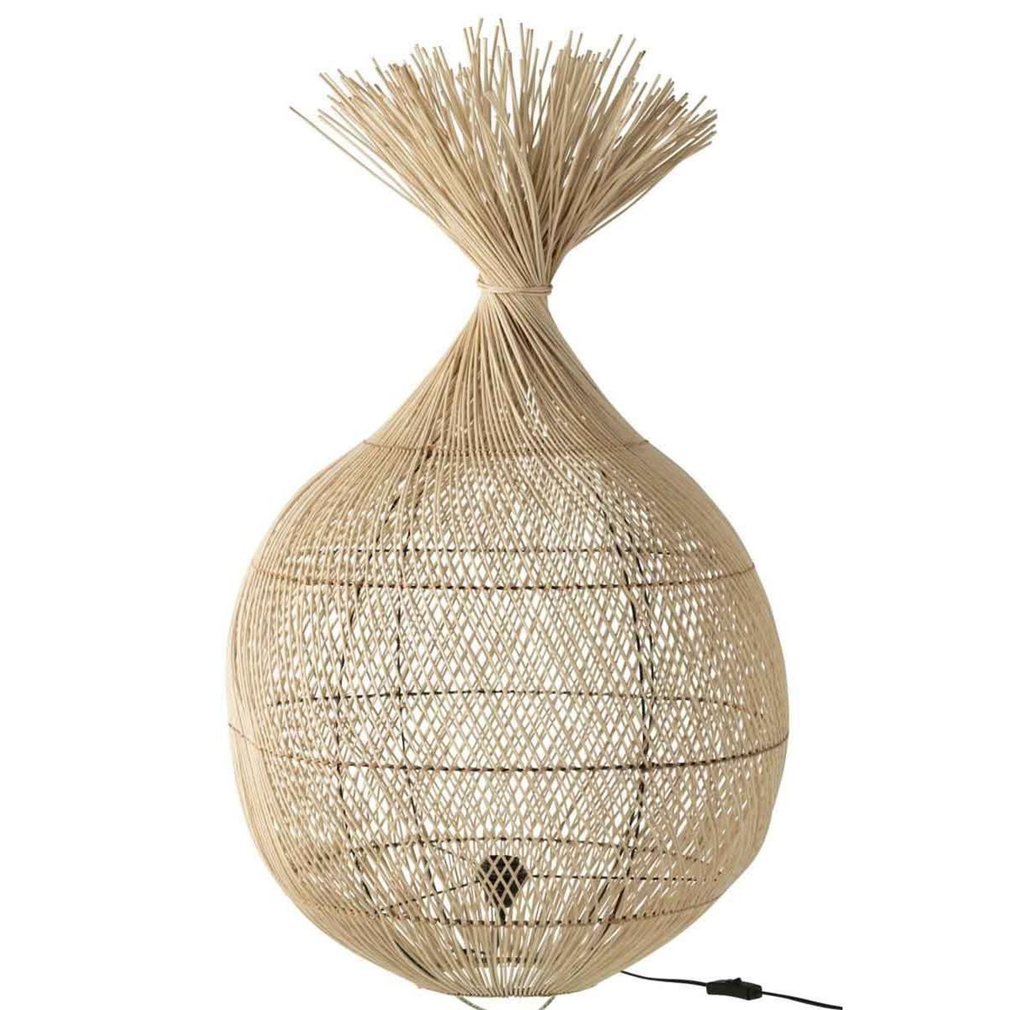 Voir la diapositive 1 : J-LINE Lampe à poser en rotin  kimmy  100cm naturel
