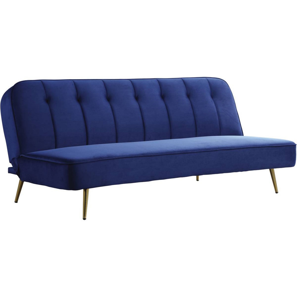 Habitat et Jardin Canapé Clic Clac en velours  James  - 180 x  83 x 75 cm - 3 places - Bleu foncé