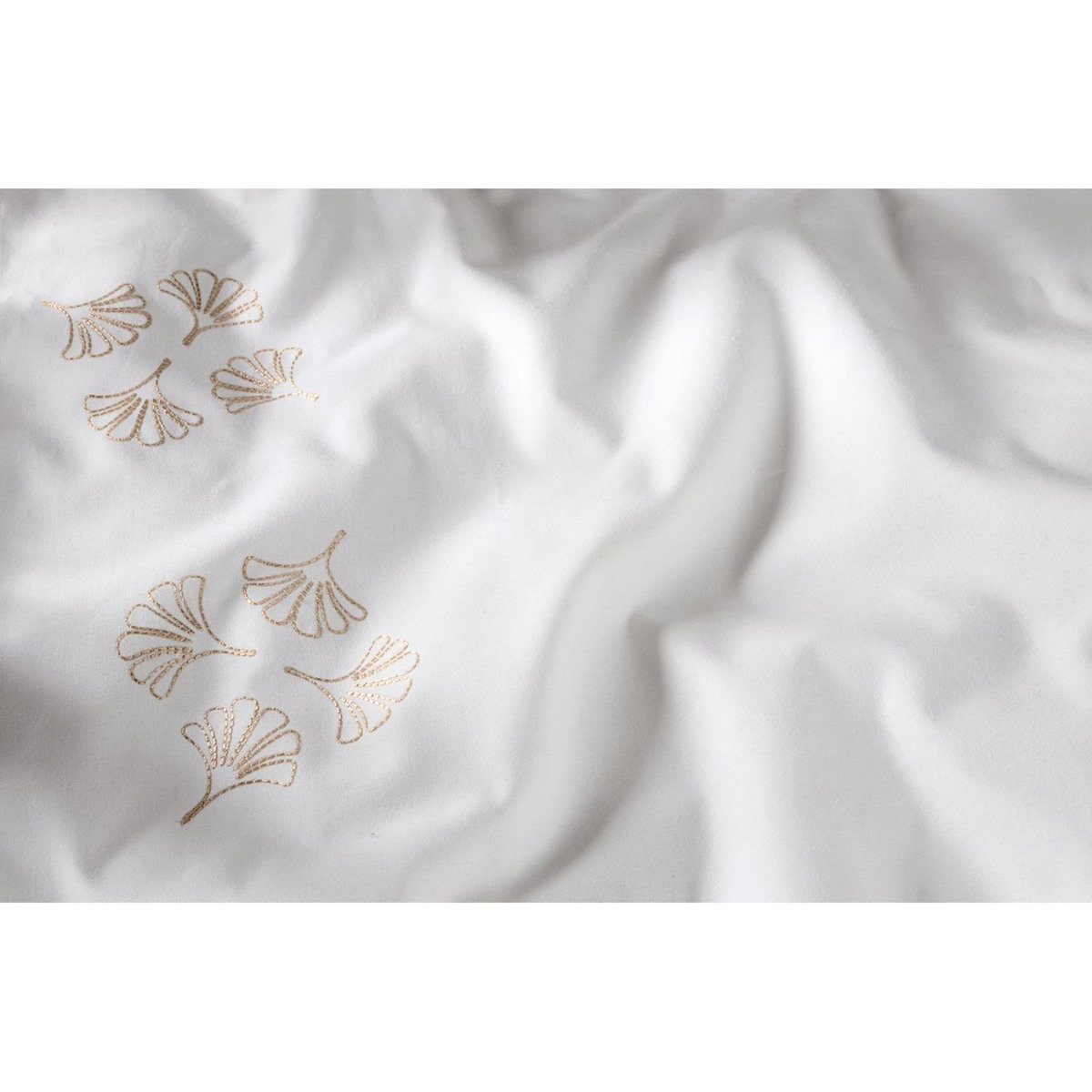 ACTUEL Parure de drap brodée en coton 57 fils PLUME