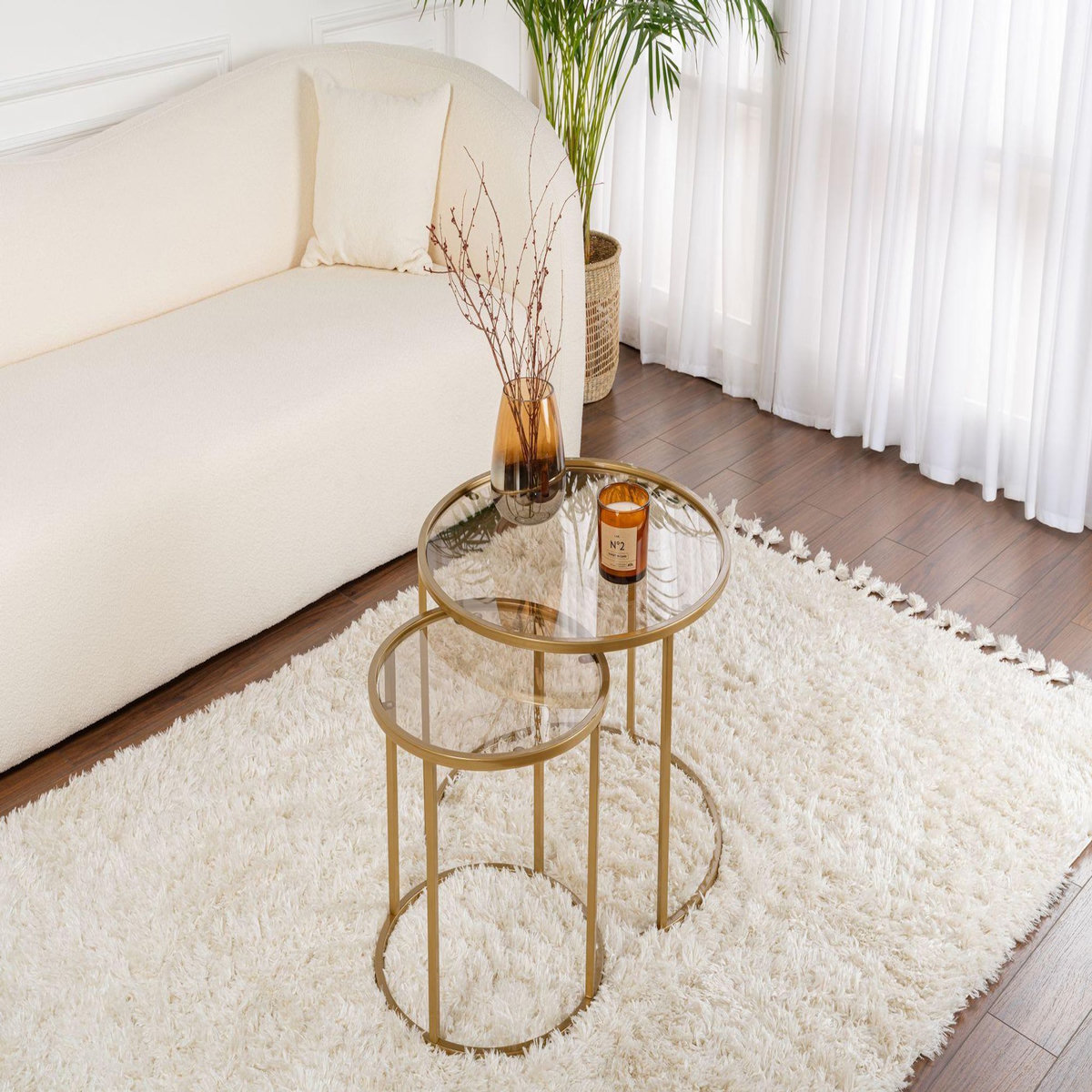 Habitat et Jardin Ensemble de tables basses en métal  Aurum  - 42 x 42 x 39 cm - Or Bronze