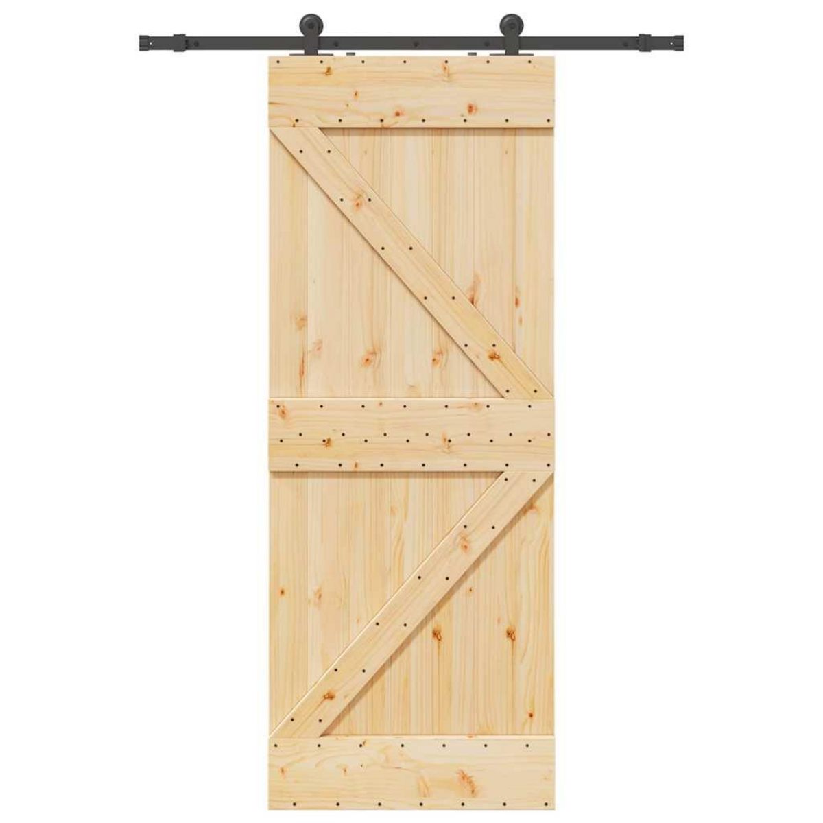 VIDAXL Porte coulissante et kit de quincaillerie 80x210 cm pin massif