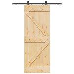 VIDAXL Porte coulissante et kit de quincaillerie 80x210 cm pin massif