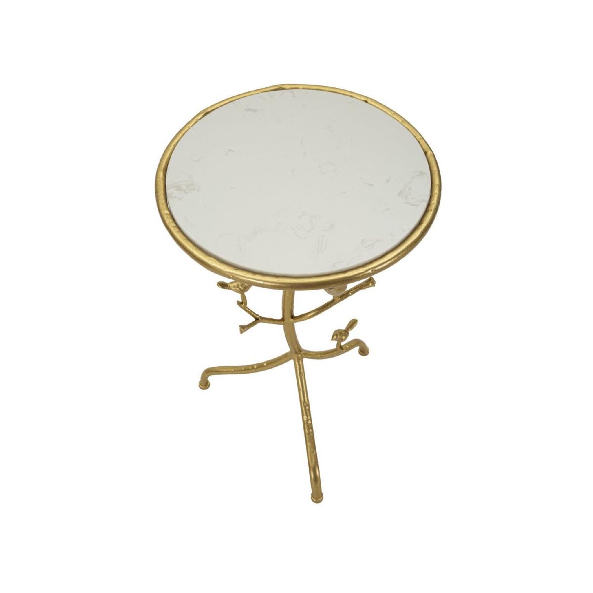 Voir la diapositive 2 : Paris Prix Table d'appoint en marbre  birds  60cm or