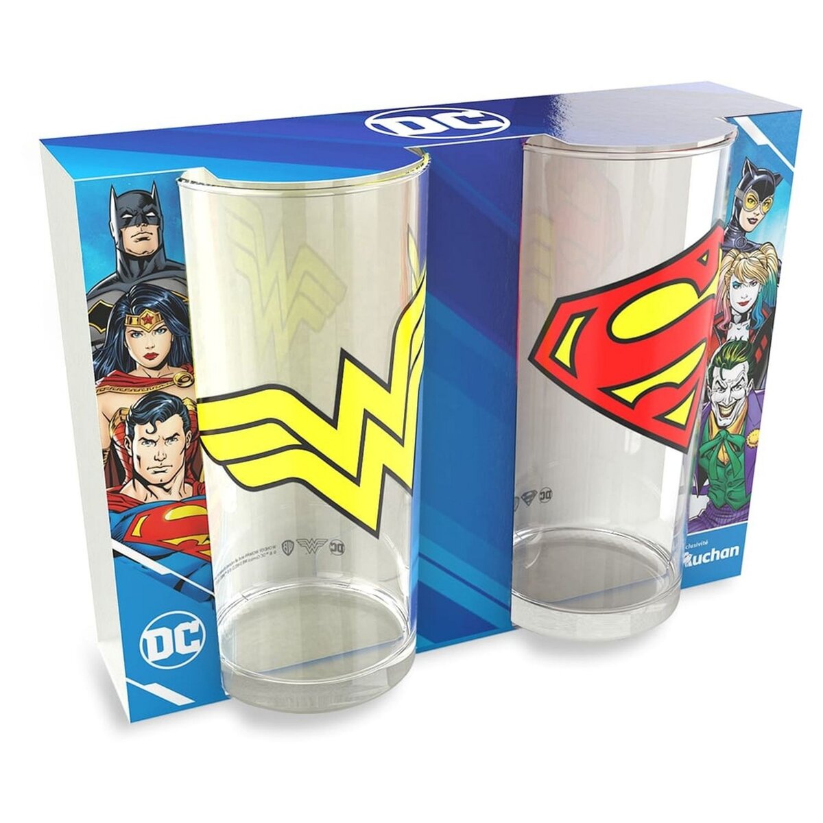 Set de 2 verres Wonder Woman & Superman