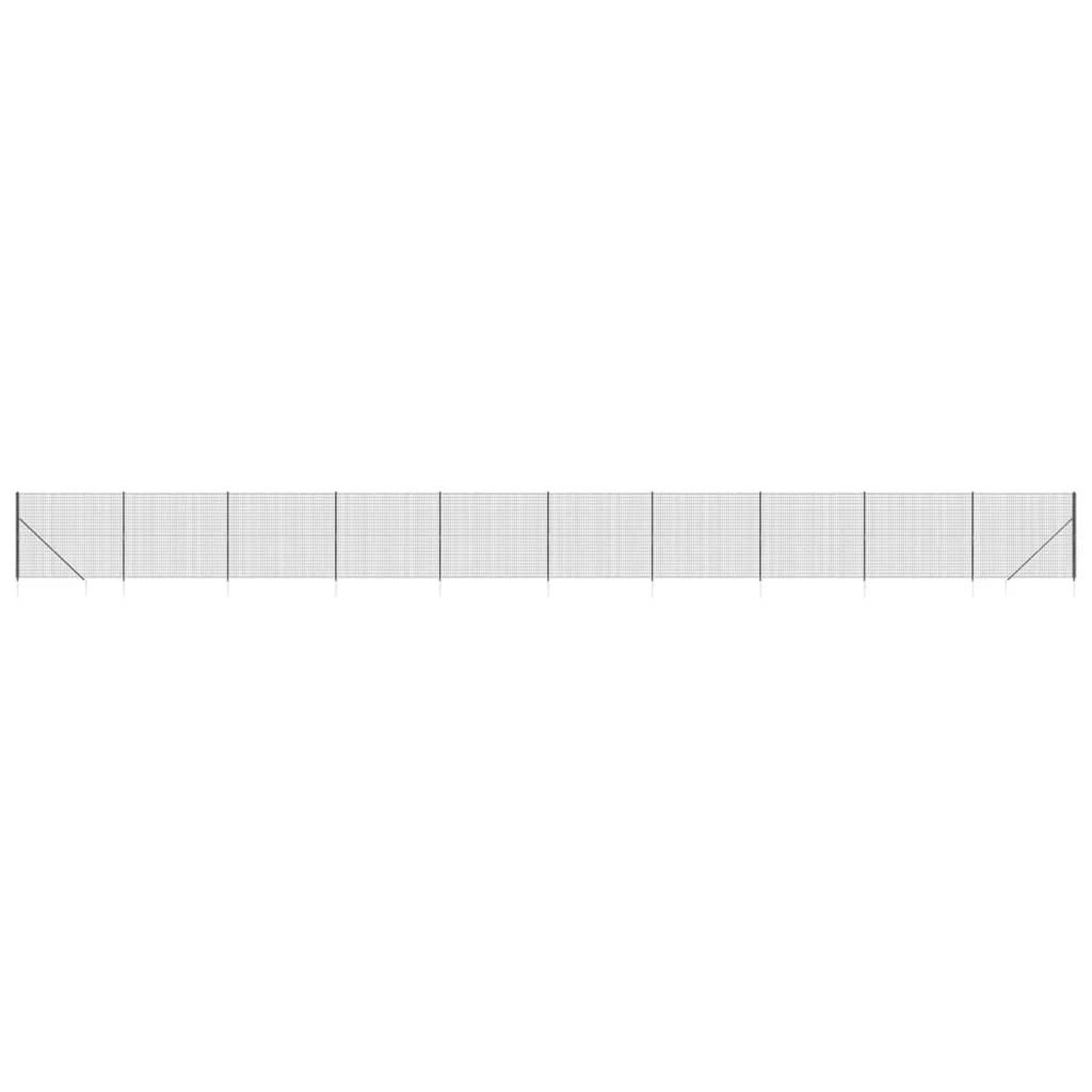 Voir la diapositive 2 : VIDAXL Cloture en treillis metallique et ancrage anthracite 1,4x25 m