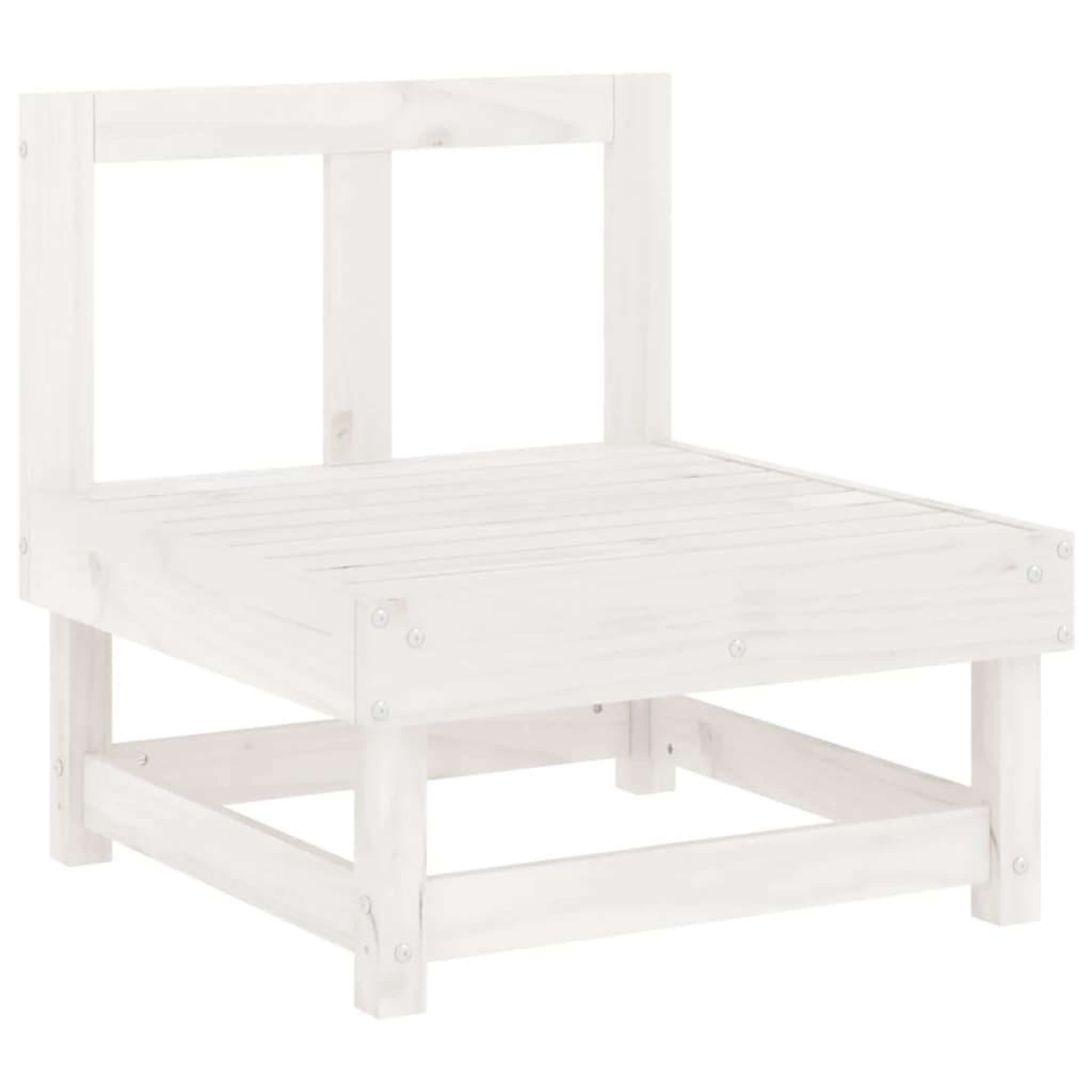 Voir la diapositive 4 : VIDAXL Salon de jardin 7 pcs Blanc Bois de pin massif