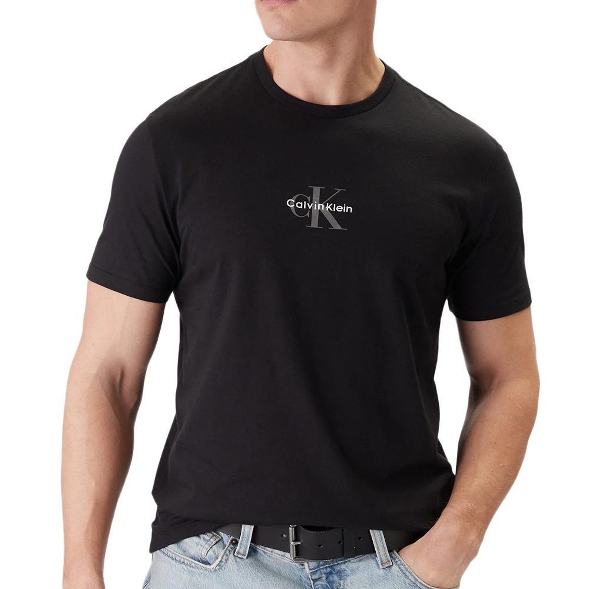 CALVIN KLEIN JEANS T-Shirt Noir Homme Calvin Klein Jeans Micros. Coloris disponibles : Noir