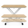 Voir la diapositive 3 : ID MARKET Table basse 2 en 1 relevable en table à manger rectangulaire URBANA 100 cm bois et blanc