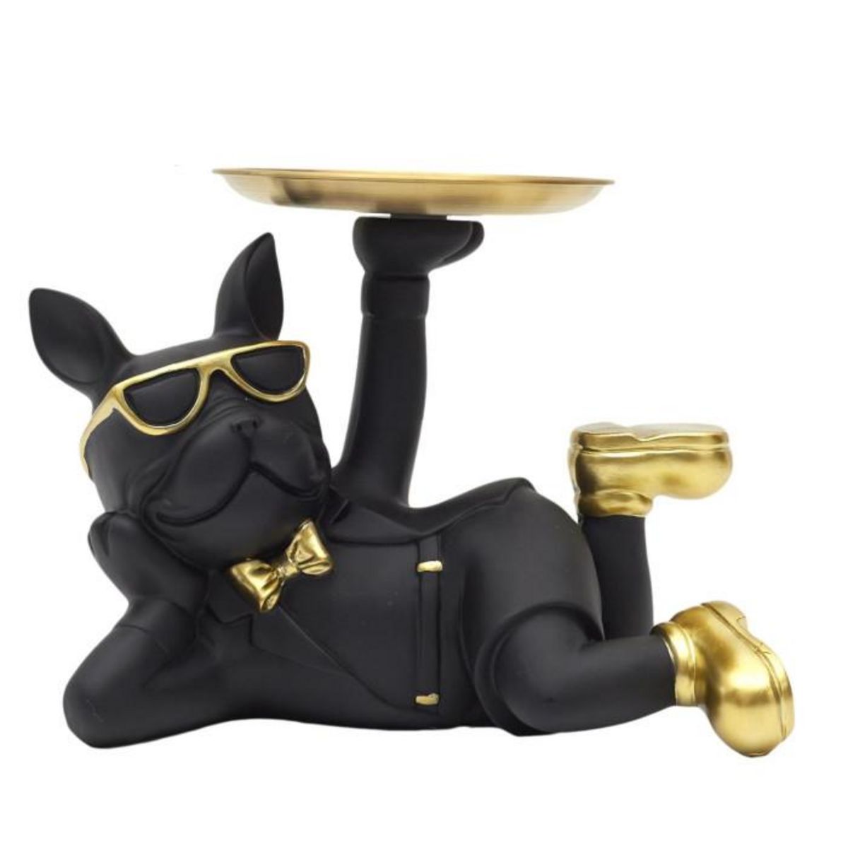 Paris Prix Vide-Poche Statue  Bulldog  27cm Noir