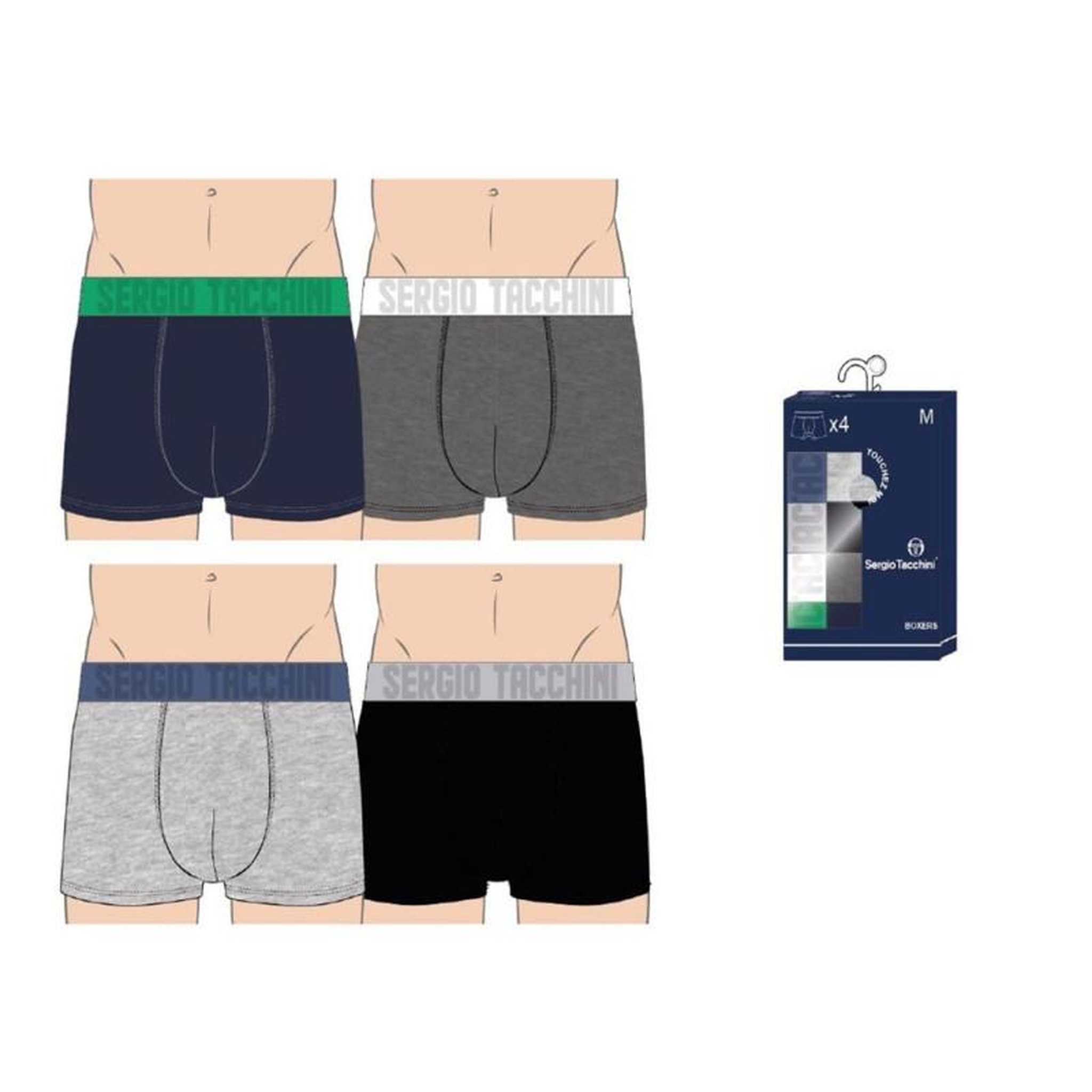 Voir la diapositive 5 : SERGIO TACCHINI Boxer Homme SERGIO TACCHINI Lot de 8