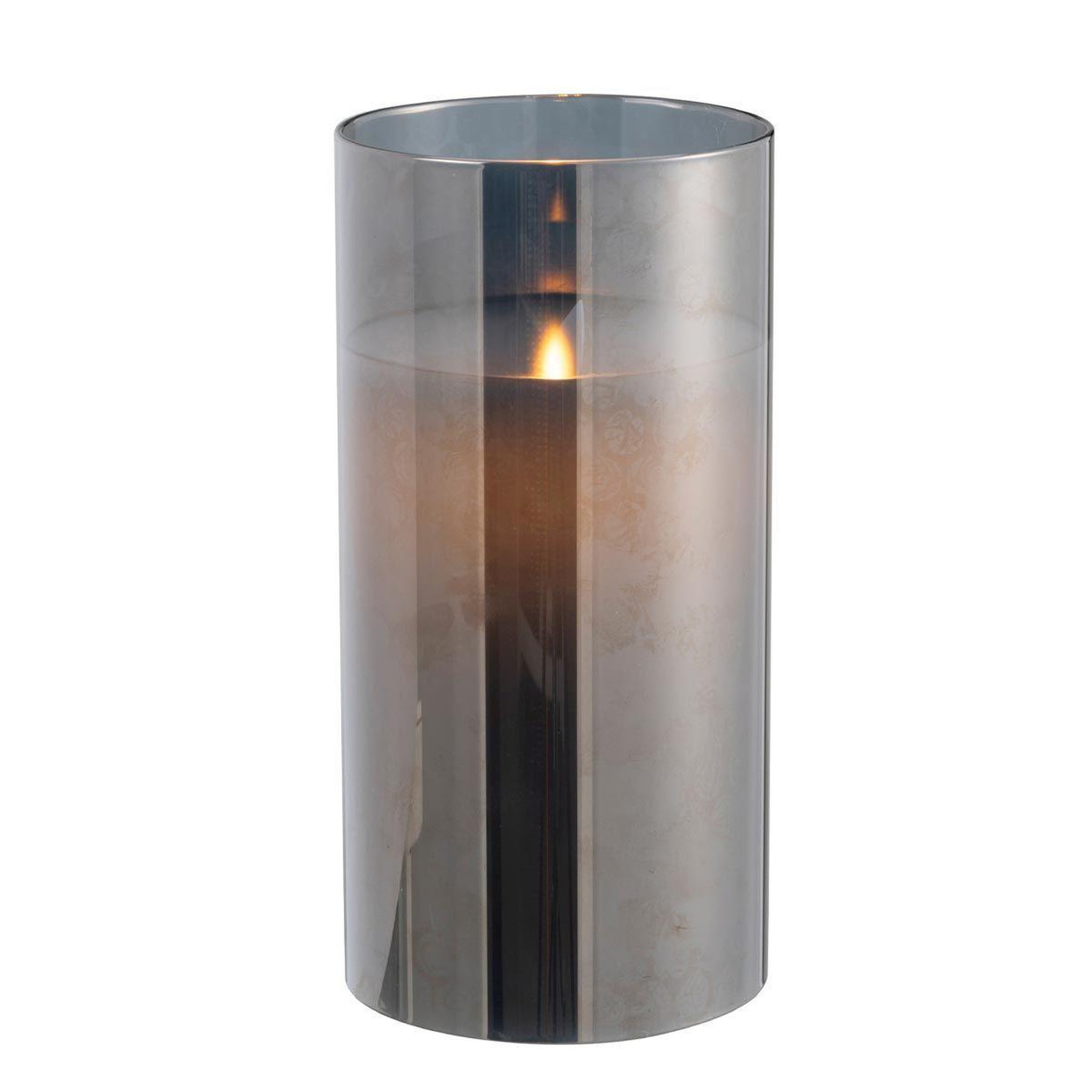 Voir la diapositive 2 : J-LINE Lampe à poser en verre led  bright  20cm gris