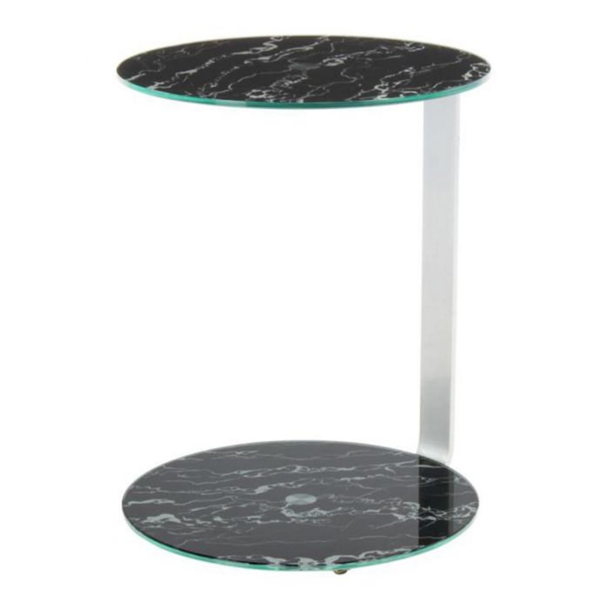 Paris Prix Table d'Appoint Design  Quentin  53cm Argent & Noir