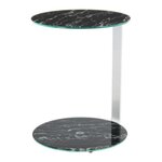 Paris Prix Table d'Appoint Design  Quentin  53cm Argent & Noir