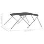 Voir la diapositive 6 : VIDAXL Auvent bimini a 3 arceaux Anthracite 183x196x137 cm