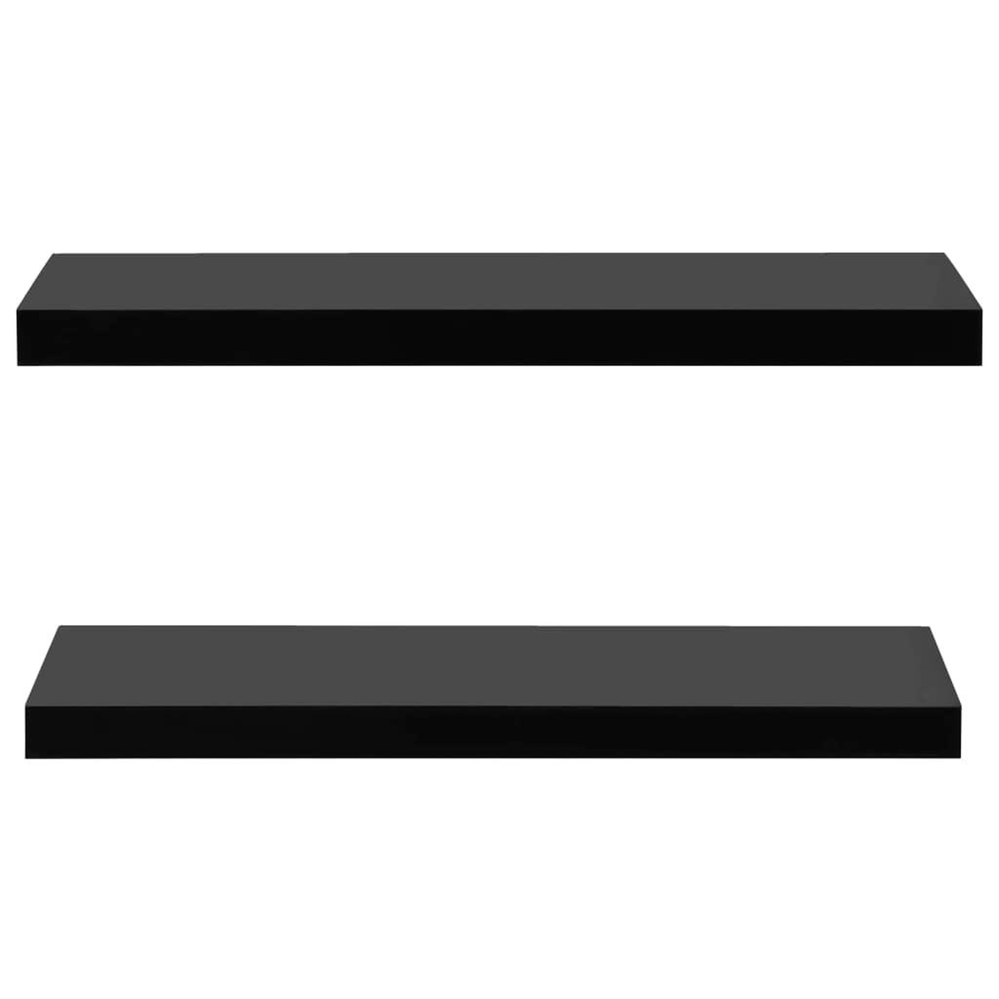 Voir la diapositive 3 : VIDAXL Etageres murales flottantes 2 pcs Noir 80x20x3,8 cm