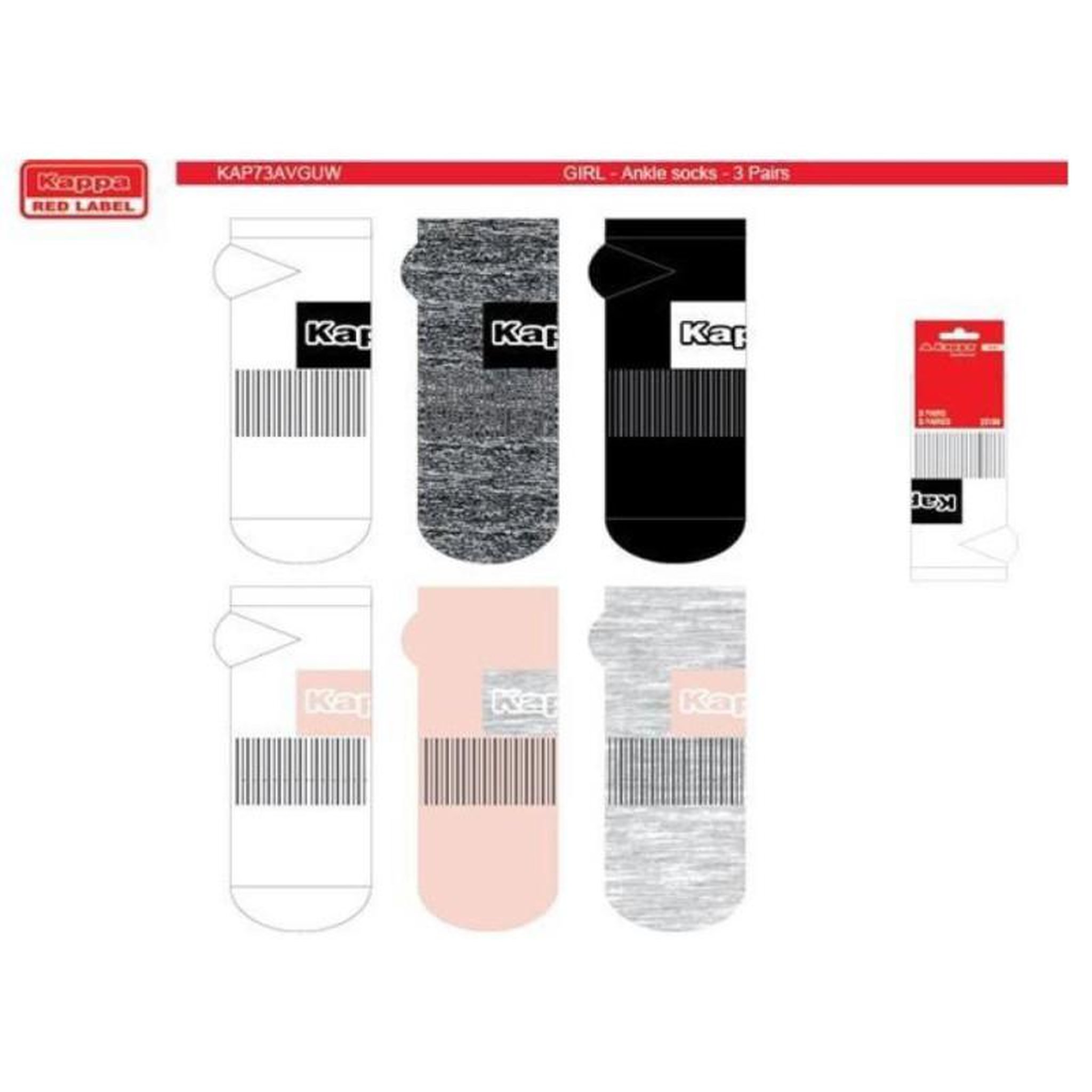 Voir la diapositive 4 : KAPPA Chaussettes Enfant SNEAKER KAPPA Lot de 12