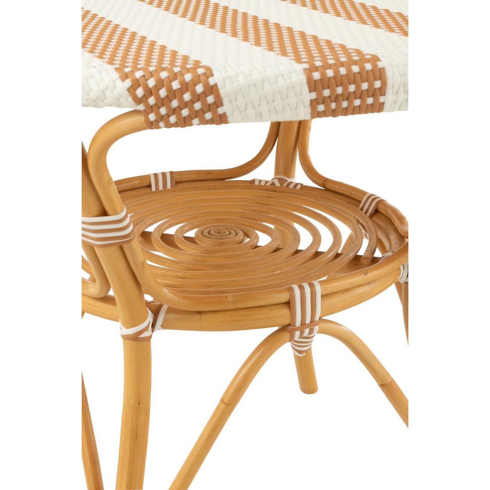 Voir la diapositive 5 : J-LINE Table à manger en rotin  danial  90cm blanc