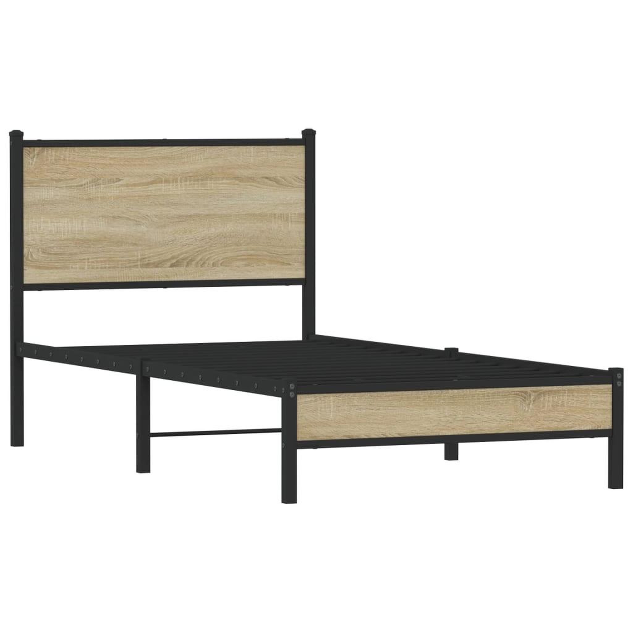 Voir la diapositive 3 : VIDAXL Cadre de lit en metal sans matelas chene sonoma 80x200 cm
