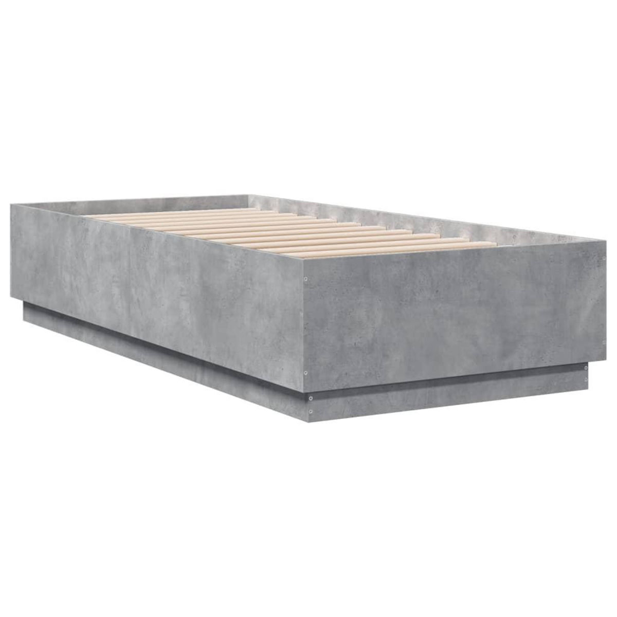 VIDAXL Cadre de lit avec LED sans matelas gris beton 100x200 cm