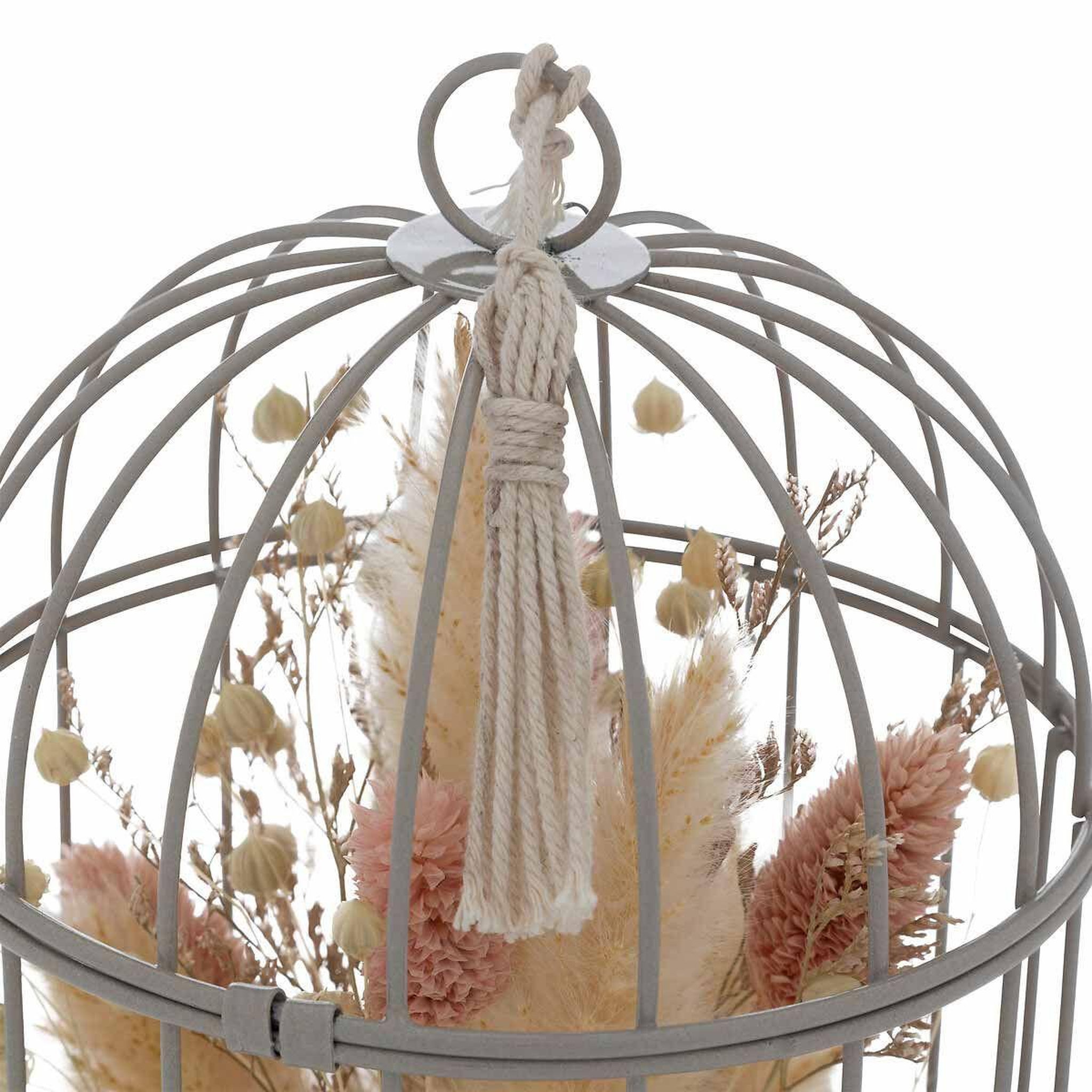 Voir la diapositive 2 : ATMOSPHERA Fleurs séchées déco  cage  20cm gris