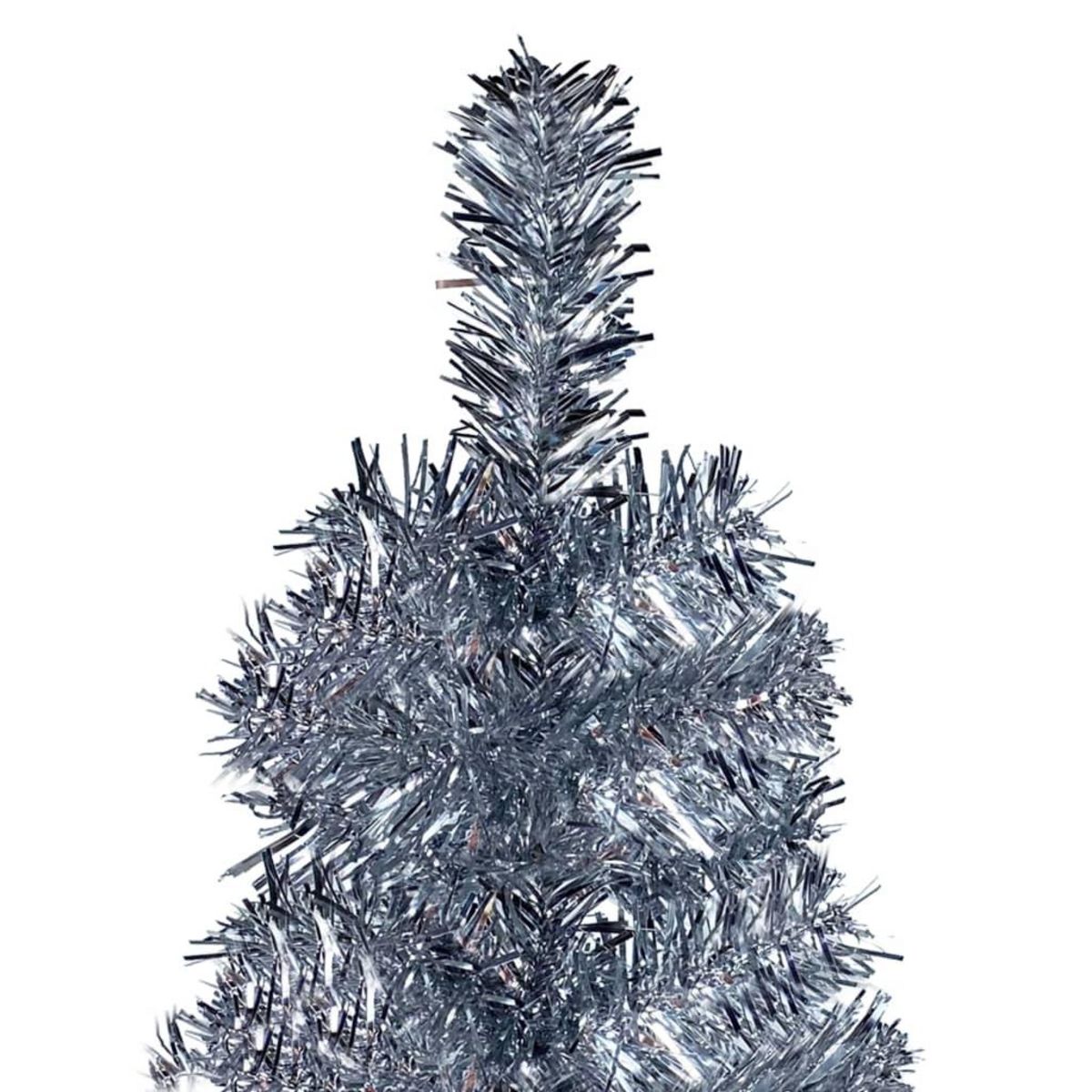 VIDAXL Sapin de Noël etroit Argente 210 cm