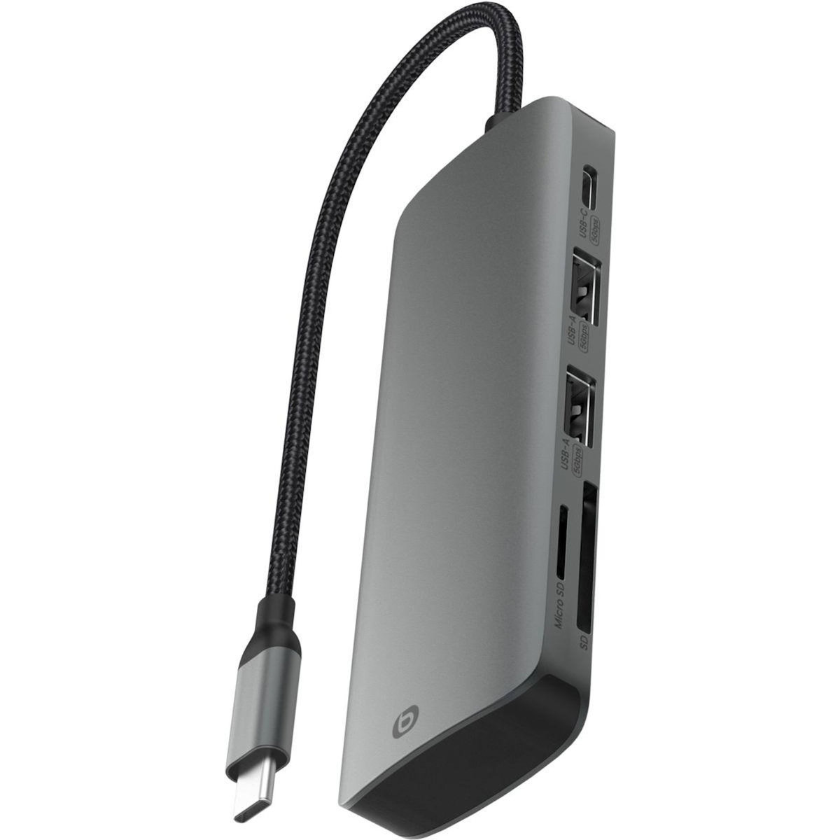 ESSENTIEL B Hub USB C 7 en 1 2 USB-A + 3 USB-C + 2 ports SD