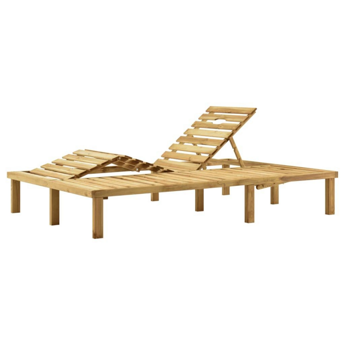 VIDAXL Chaise longue double Bois de pin impregne de vert