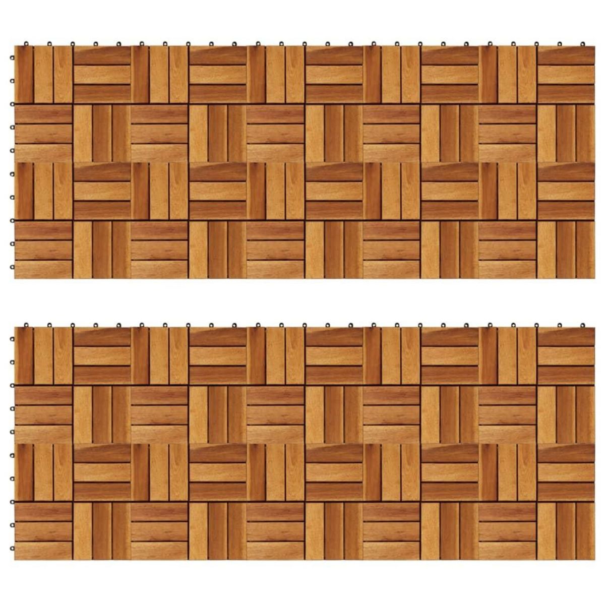VIDAXL Kit de tuiles de plancher en acacia 30 x 30 cm 20 pcs