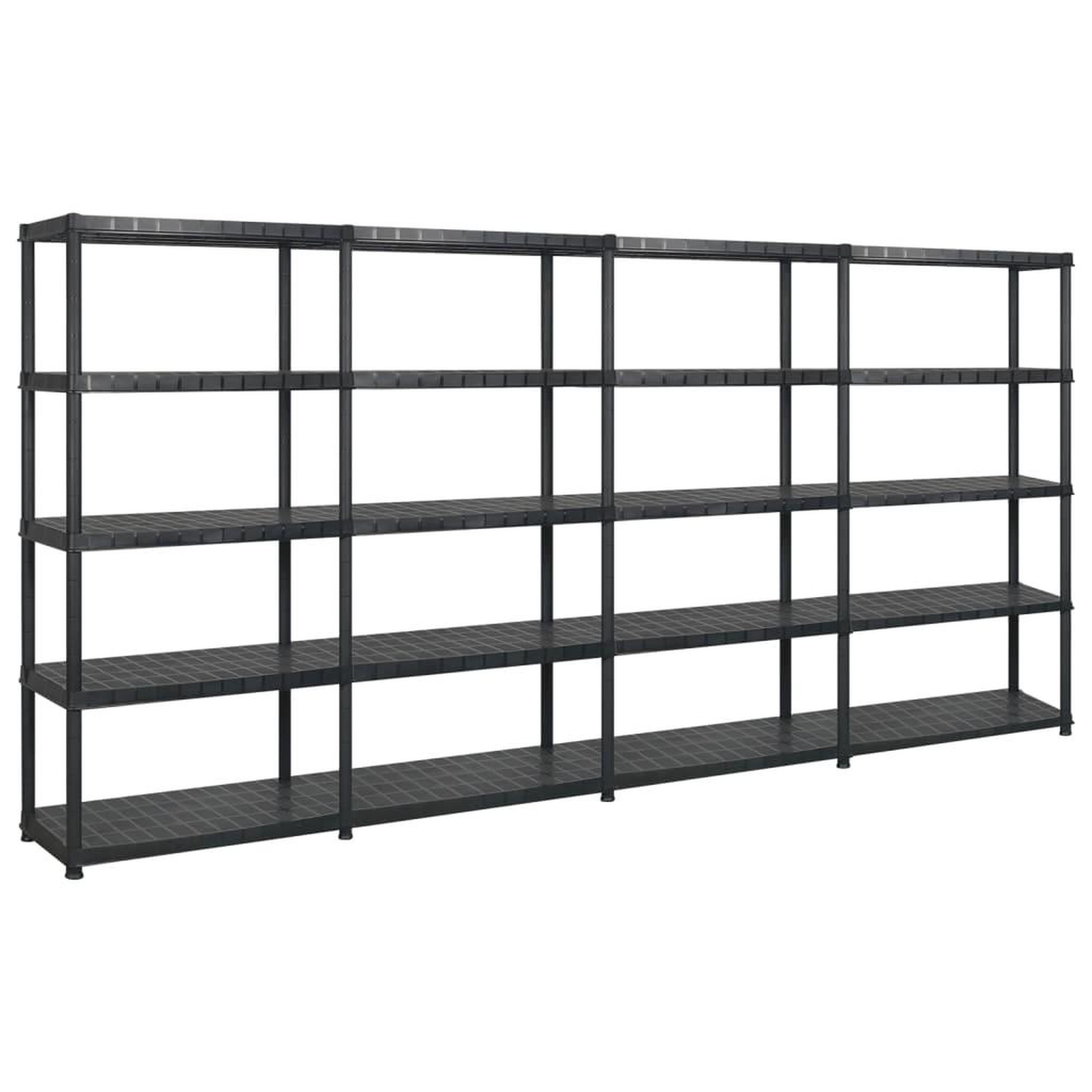 VIDAXL Etagere de rangement a 5 niveaux Noir 366x45,7x185 cm Plastique