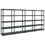 VIDAXL Etagere de rangement a 5 niveaux Noir 366x45,7x185 cm Plastique