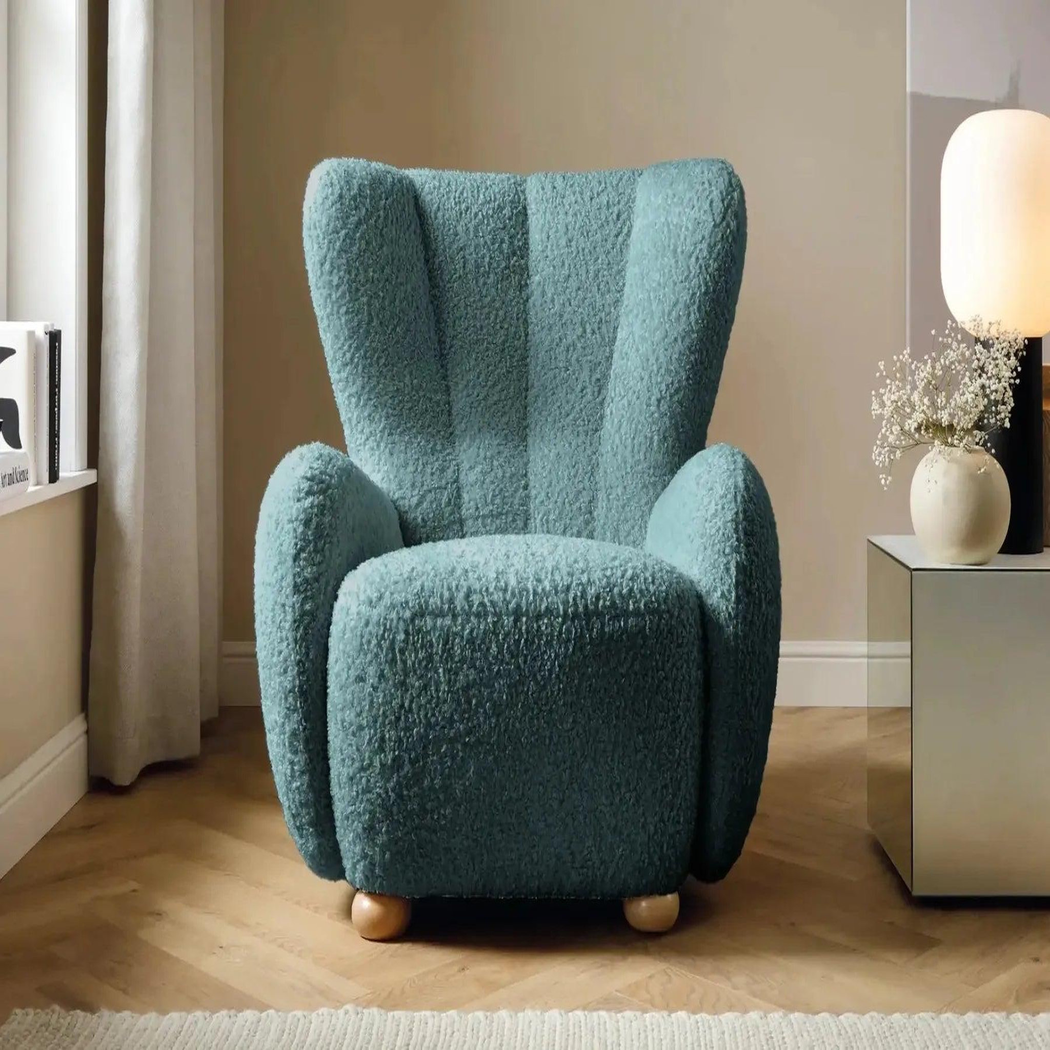 Voir la diapositive 2 : CASANOVA PARIS Lili - fauteuil tissu bouclette