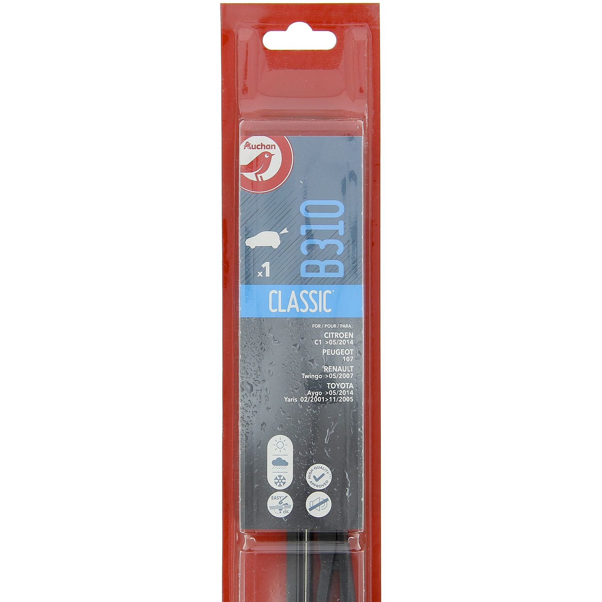 AUCHAN Balai d'essuie-glace B310 31cm pour CITROËN PEUGEOT RENAULT TOYOTA