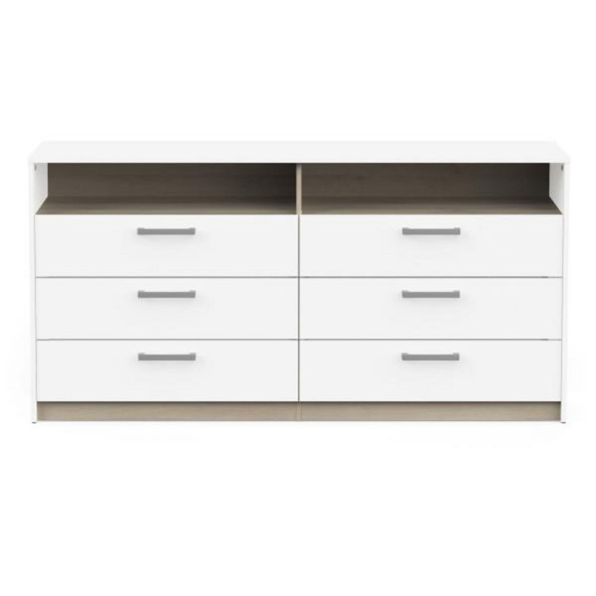 Demeyere Commode - WATSON - 6 tiroirs - Chene Kronberg / Blanc mat - 162,7 x 39,5 x 81,1 cm - DEMEYERE