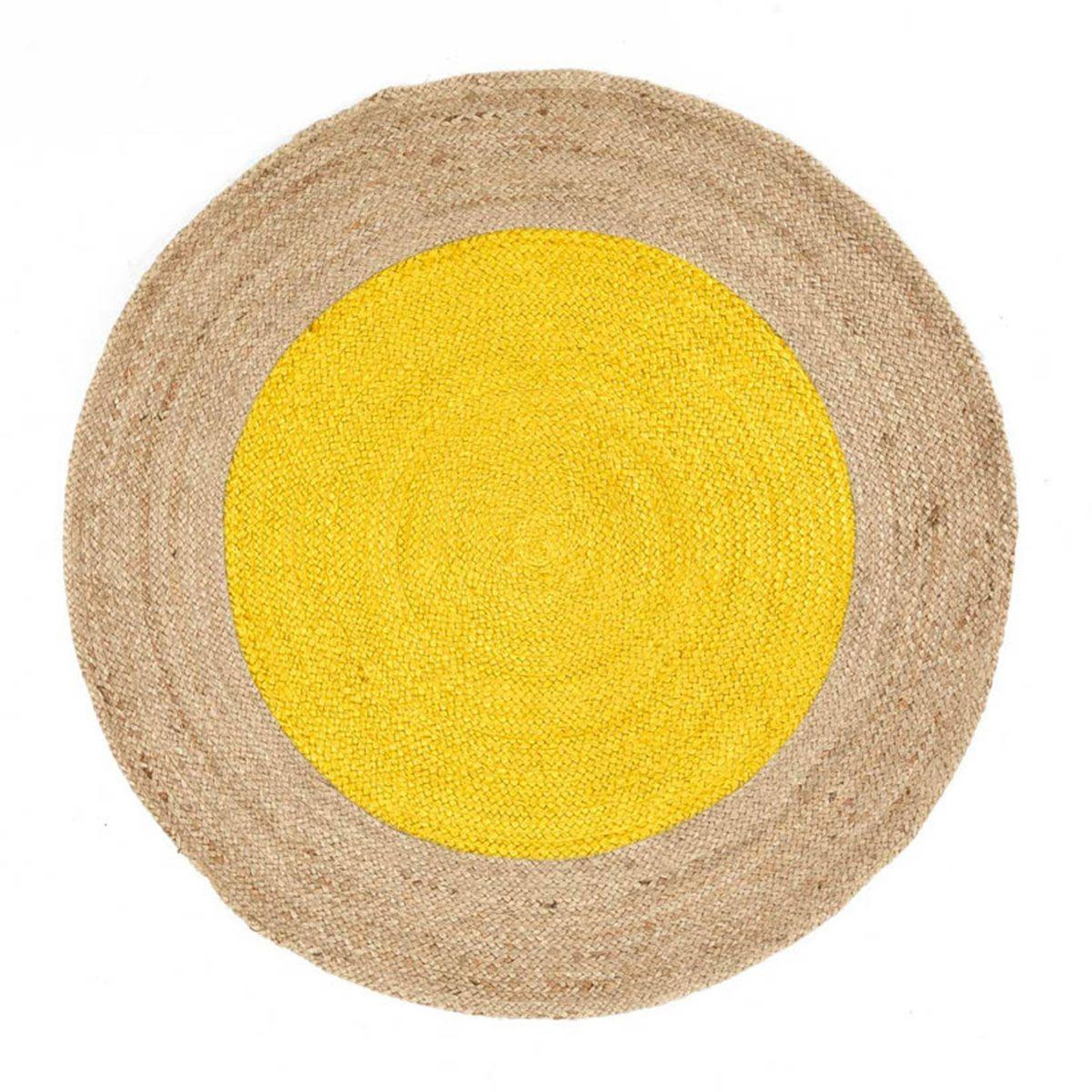 Douceur d'Intérieur Tapis rond en jute  napoli  120cm jaune