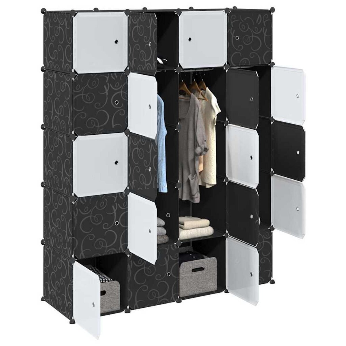 VIDAXL Cubes de rangement 20 pcs avec tiges de suspension PP