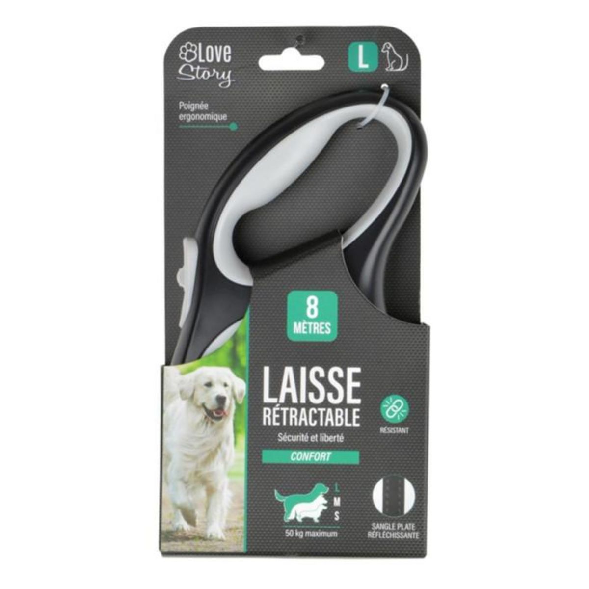 Paris Prix Laisse Rétractable Chien  Résistante  20cm Blanc