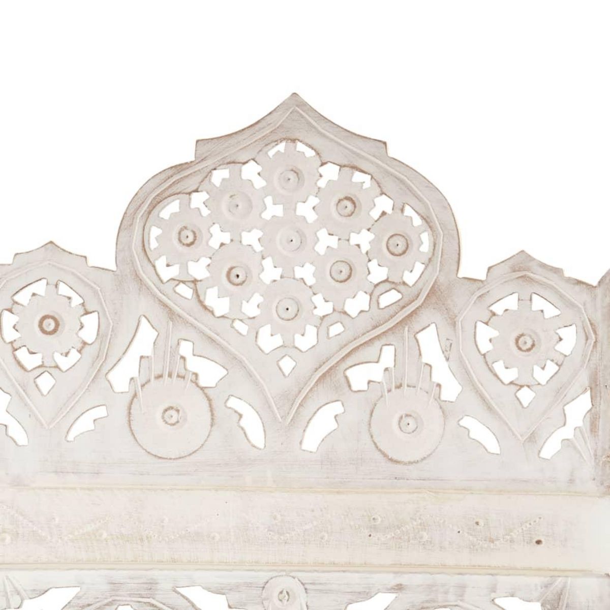 VIDAXL Cloison de separation 5 panneaux Blanc 200x165 cm Bois manguier