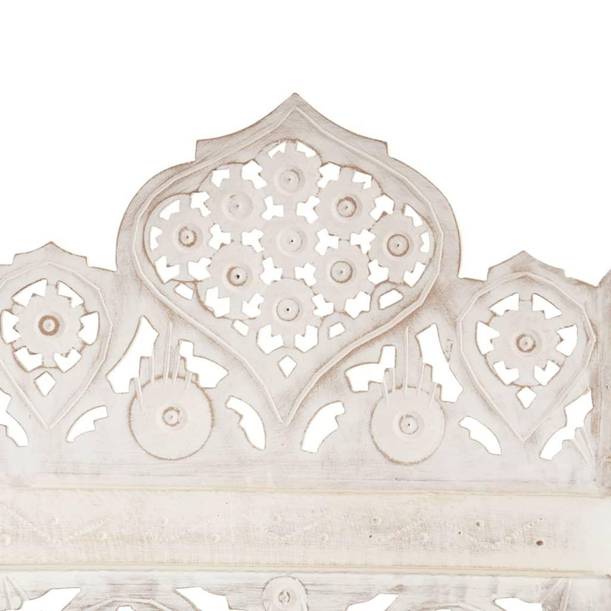 VIDAXL Cloison de separation 5 panneaux Blanc 200x165 cm Bois manguier