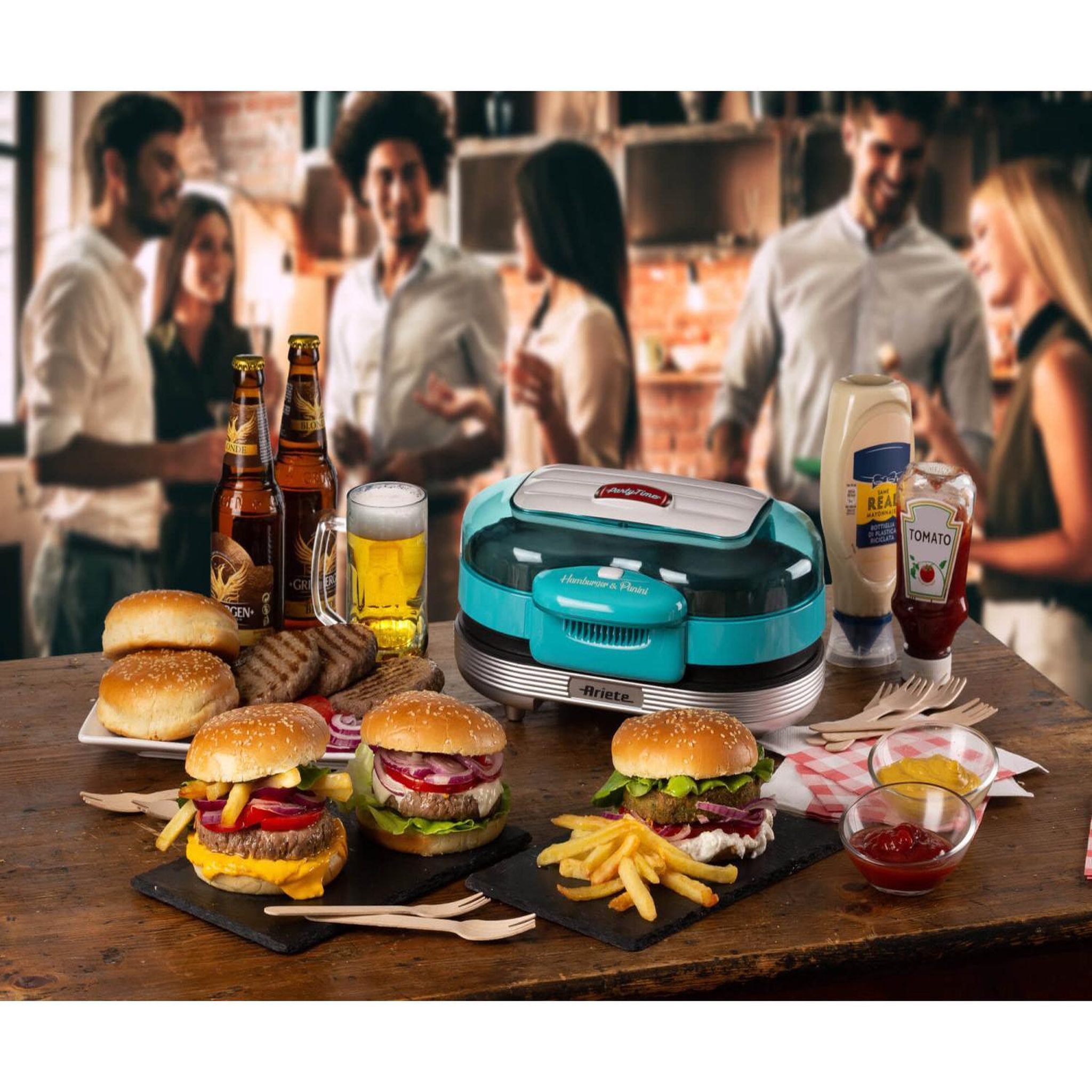 Voir la diapositive 3 : ARIETE Réchaud Ariete 205/01 bleu pour cuisson de hamburgers