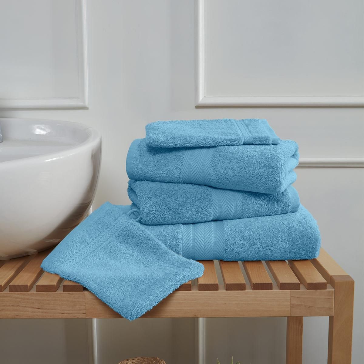 Sensei Maison Ensemble de bain 5 pièces (1 drap de bain + 2 serviettes de toilette + 2 gants) LUXURY
