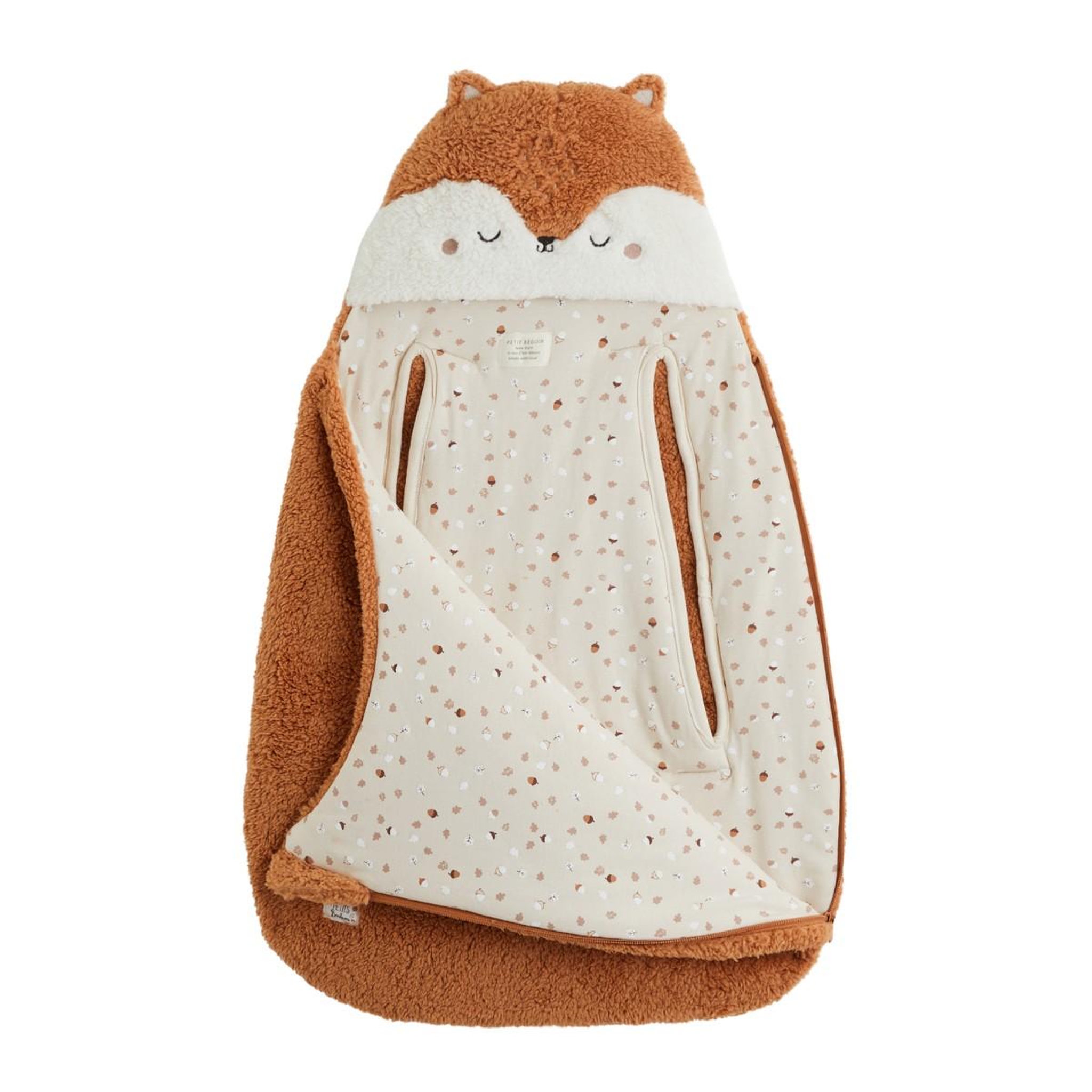 Voir la diapositive 2 : PETIT BEGUIN Nid d'ange en sherpa caramel