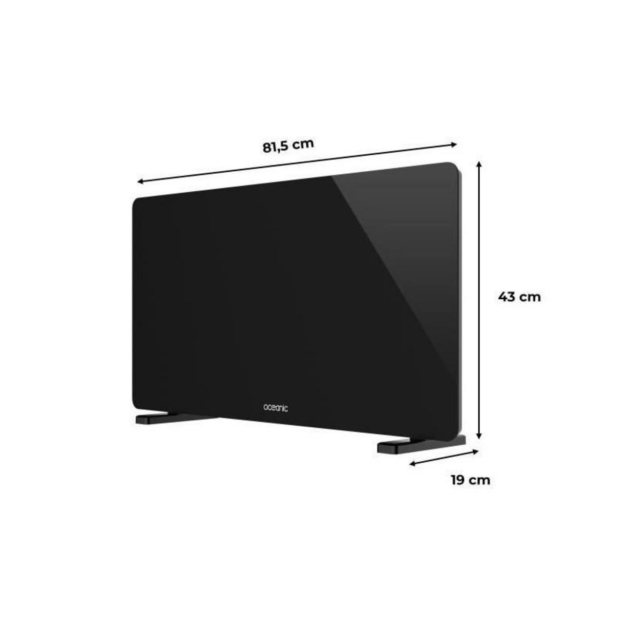 OCEANIC Radiateur convecteur électrique mobile OCEANIC - 2000 W - Thermostat digital - Noir